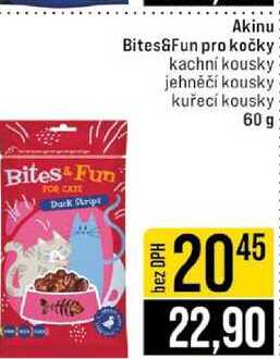Akinu Bites&Fun pro kočky kachní kousky jehněčí kousky kuřecí kousky 60 g 