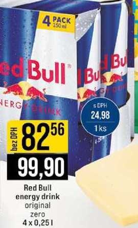 Red Bull energy drink original zero 4 x 0,25l