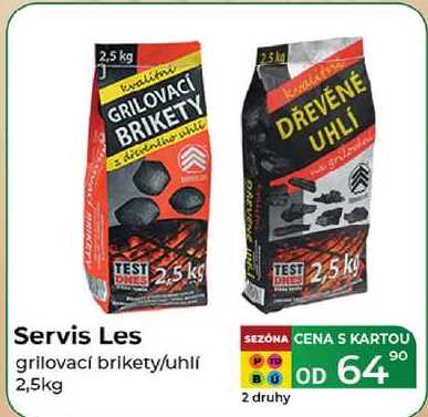 Servis Les grilovací brikety/uhlí 2,5kg