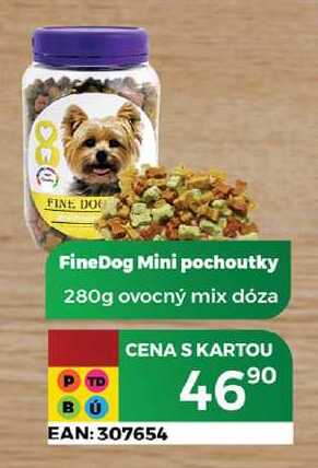 FineDog Mini pochoutky 280g ovocný mix dóza 