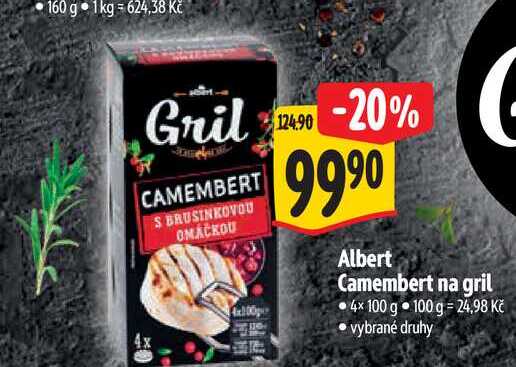   Albert Camembert na gril 4x100 g 