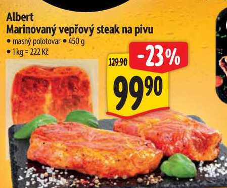 Albert Marinovaný vepřový steak na pivu, 450 g