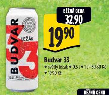 Budvar 33, 0,5 l 