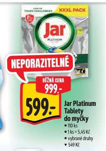   Jar Platinum Tablety do myčky 110 ks  