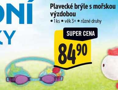 Plavecké brýle s mořskou výzdobou