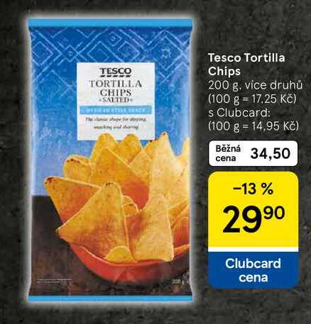 Tesco Tortilla Chips, 200 g, více druhů 