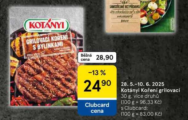 Kotányi Koření grilovací, 30 g 