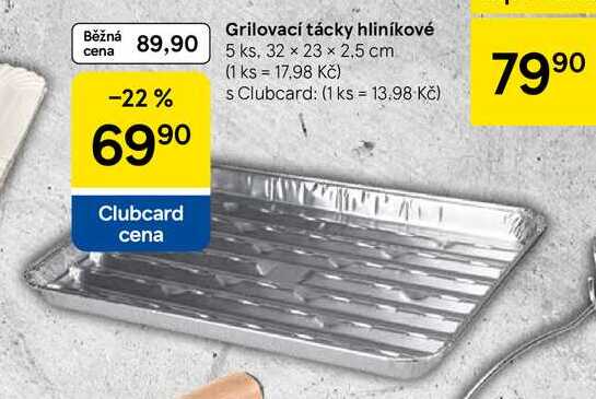 Grilovací tácky hliníkové, 5 ks. 32 x 23 x 2,5 cm