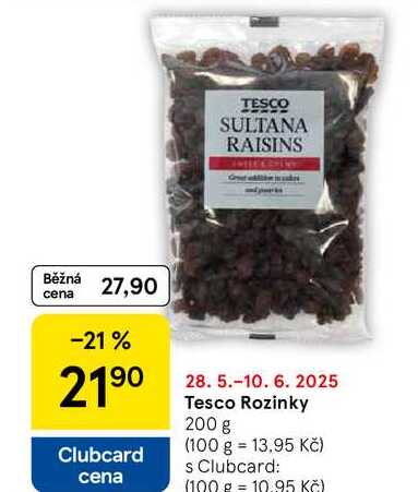 Tesco Rozinky, 200 g 
