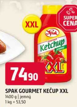 Spak Gourmet Kečup xxl 1400g, vybrané druhy