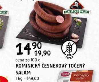 Kominický česnekový točený salám 100g