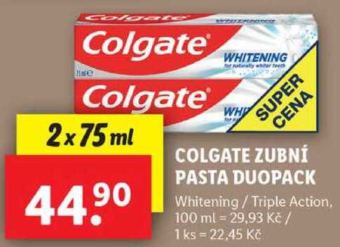 COLGATE ZUBNÍ PASTA DUOPACK, 2x 75 ml