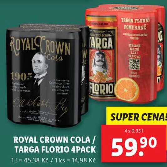 ROYAL CROWN COLA/TARGA FLORIO 4PACK, 4x 0,33 l