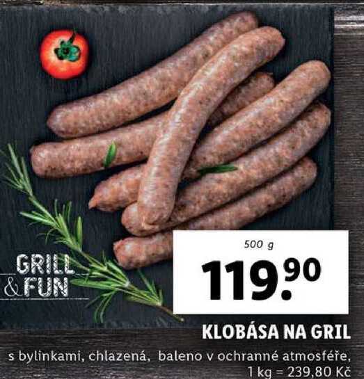 KLOBÁSA NA GRIL, 500 g