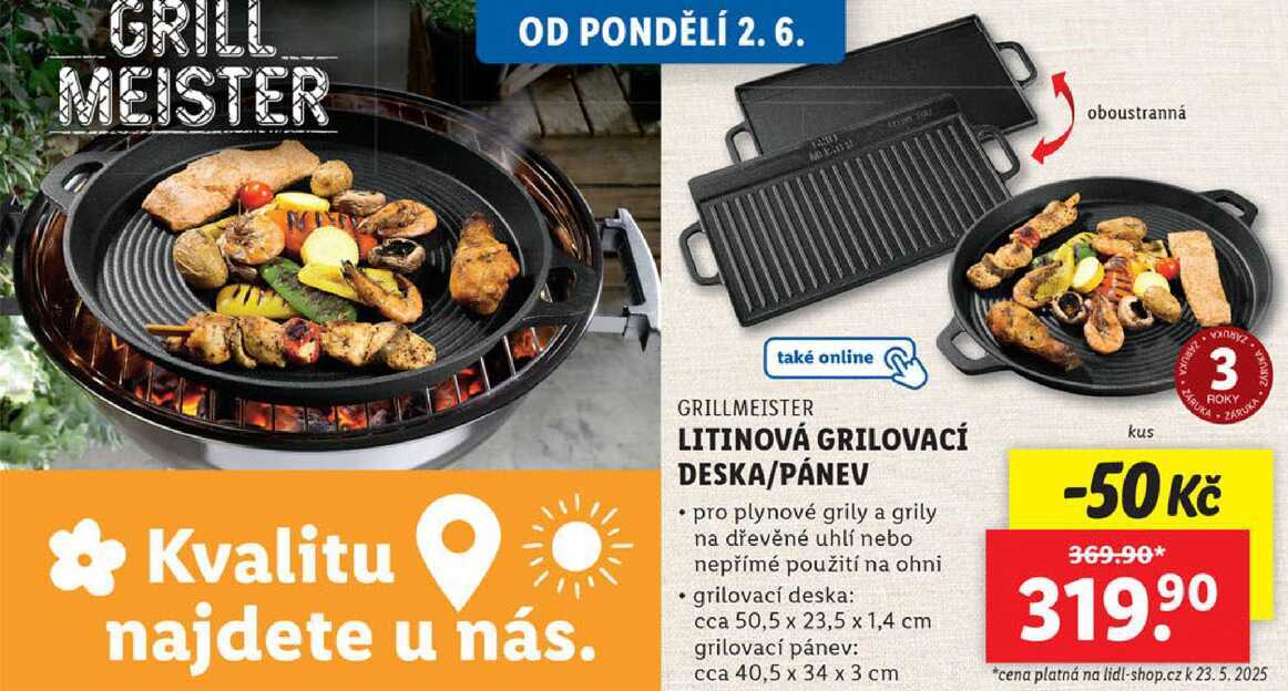 LITINOVÁ GRILOVACÍ DESKA/PÁNEV