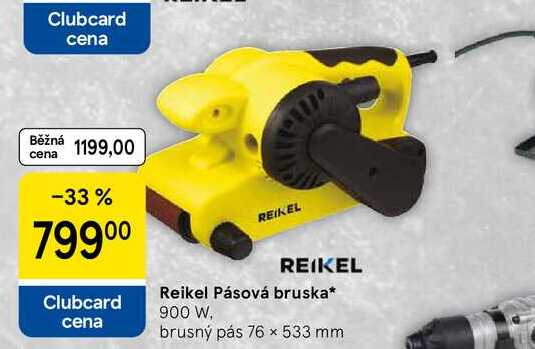 Reikel Pásová bruska, 900 W, brusný pás 76 x 533 mm 