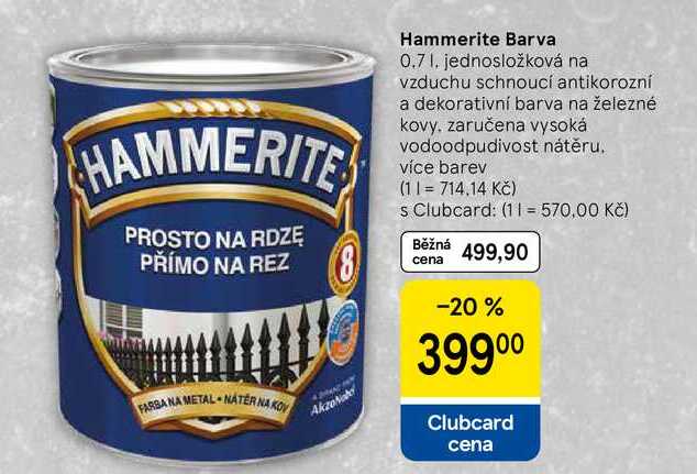 Hammerite Barva, 0.7 l, jednosložková na vzduchu schnoucí antikorozní a dekorativní barva na železné kovy 