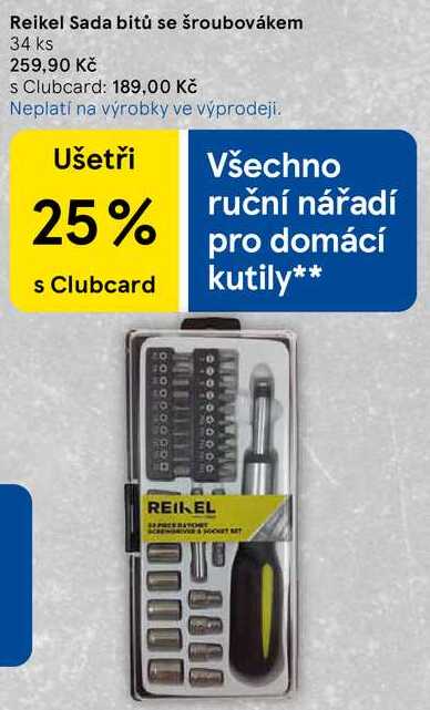 Reikel Sada bitů se šroubovákem, 34 ks 