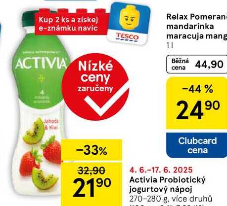 Activia Probiotický jogurtový nápoj, 270-280 g, více druhů 