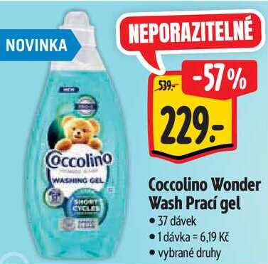 Coccolino Wonder Wash Prací gel, 37 dávek 