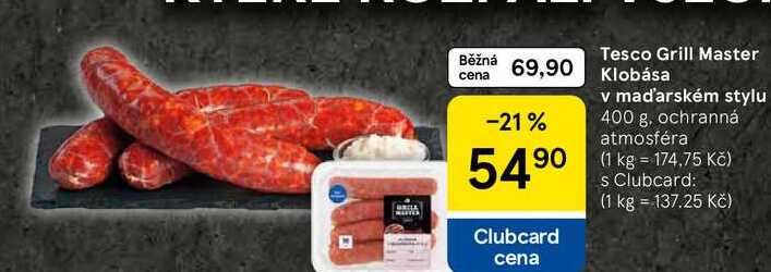 Tesco Grill Master Klobása v maďarském stylu, 400 g