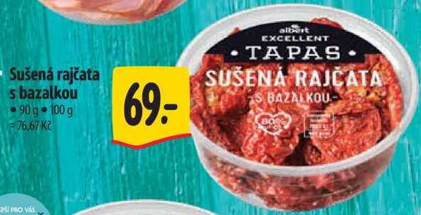 Sušená rajčata s bazalkou, 90 g