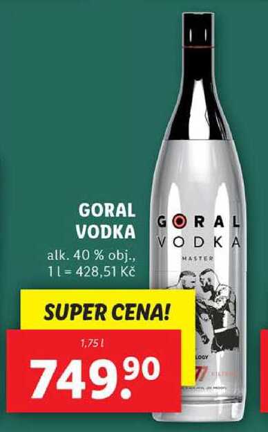 GORAL VODKA, 1,75 l