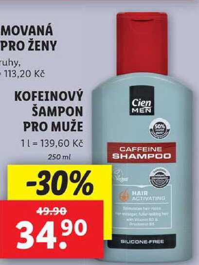KOFEINOVÝ ŠAMPON PRO MUŽE, 250 ml