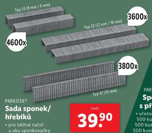 Sada sponek/hřebíků