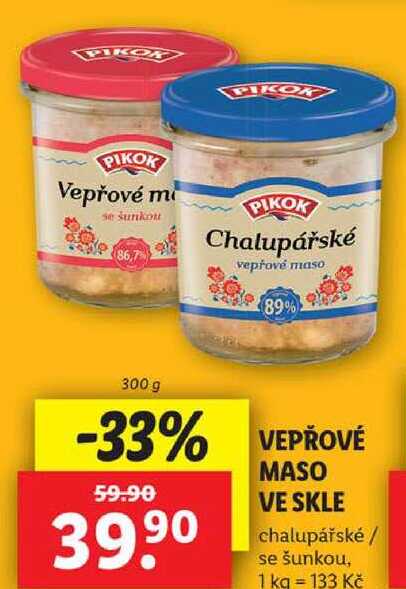 VEPŘOVÉ MASO VE SKLE, 300 g