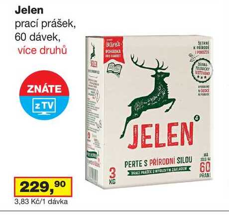 Jelen prací prášek, 60 dávek, více druhů 
