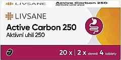 LIVSANE Active Carbon 250 Aktivní uhlí 20 tablet