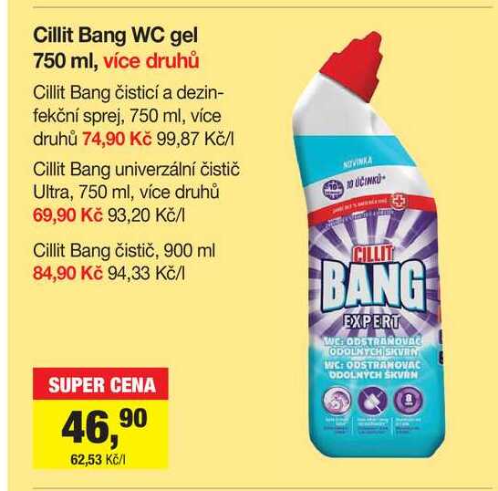 Cillit Bang čisticí a dezinfekční sprej, 750 ml, více druhů 
