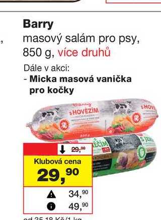 Barry masový salám pro psy, 850 g