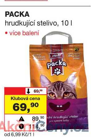 PACKA hrudkující stelivo, 10l