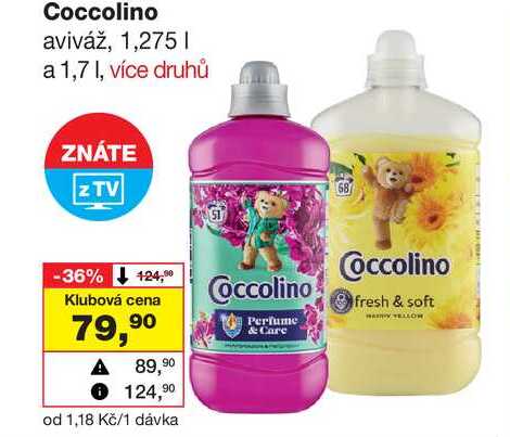 Coccolino aviváž, 1,275 1 a 1,7l