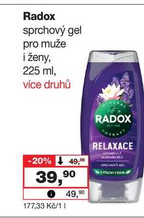Radox sprchový gel pro muže i ženy, 225 ml