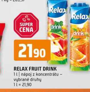 Relax fruit drink 1l nápoj z koncentrátu vybrané druhy 