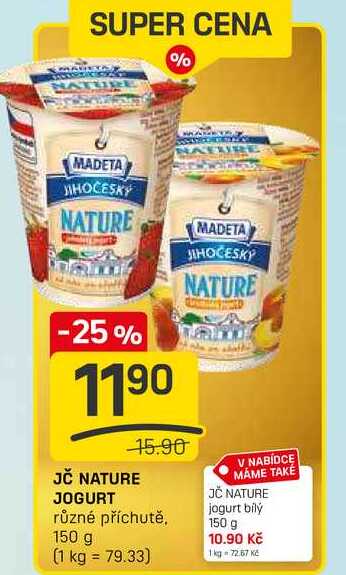 JČ NATURE JOGURT různé příchutě, 150 g