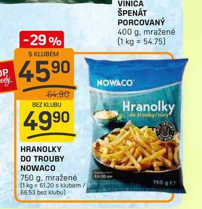  HRANOLKY DO TROUBY NOWACO 750 g