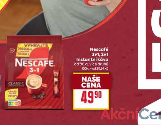 Nescafé 3v1, 2v1 Instantní Káva od 80 g