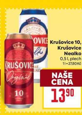 Krušovice Nealko 0,5l, plech