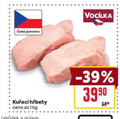 Kuřecí hřbety cena za 1 kg