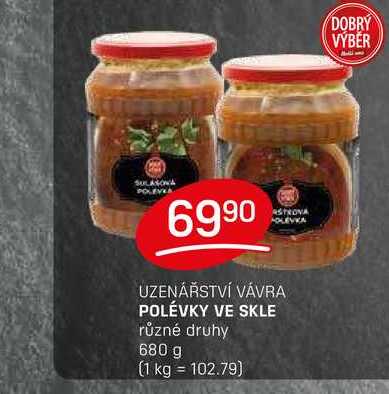 POLÉVKY VE SKLE různé druhy 680 g