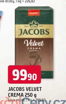 JACOBS VELVET CREMA 250 g káva mleta