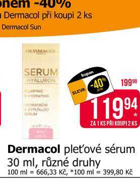 Dermacol pleťové sérum 30 ml, různé druhy 