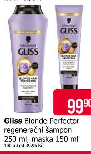 GGliss Blonde Perfector regenerační šampon 250 ml