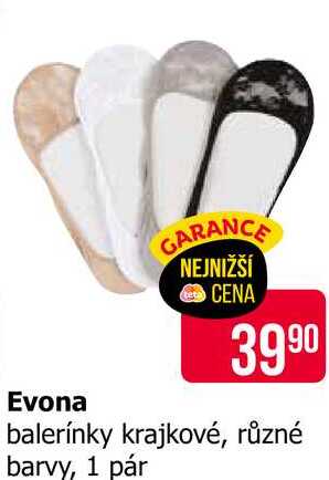 Evona balerínky krajkové, různé barvy, 1 pár 