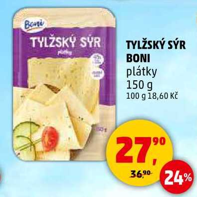 TYLŽSKÝ SÝR BONI plátky, 150 g  