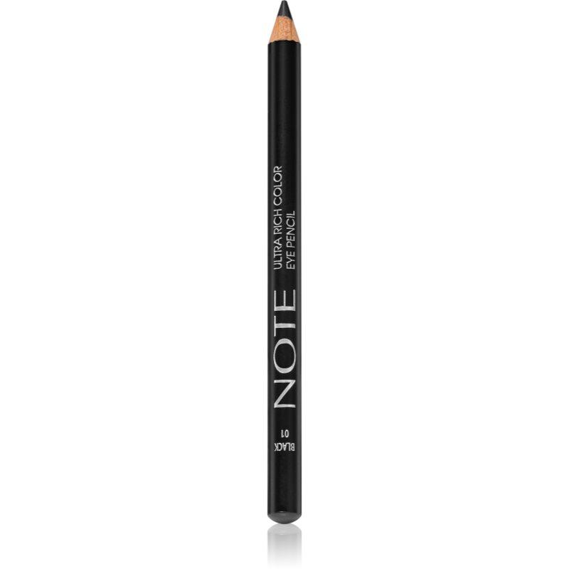 Note Cosmetique Ultra Rich Color voděodolná tužka na oči odstín 01 Black 1,1 g